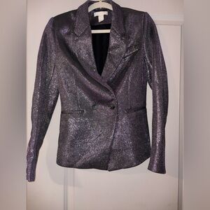 Zara Metallic Purple Blazer